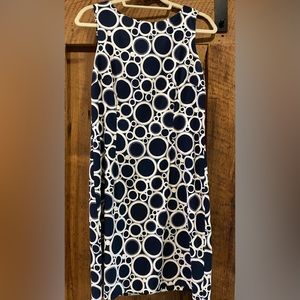 AGB CUTE SHIFT DRESS NAVY & WHITE LITTLE STRETCH SIZE 12